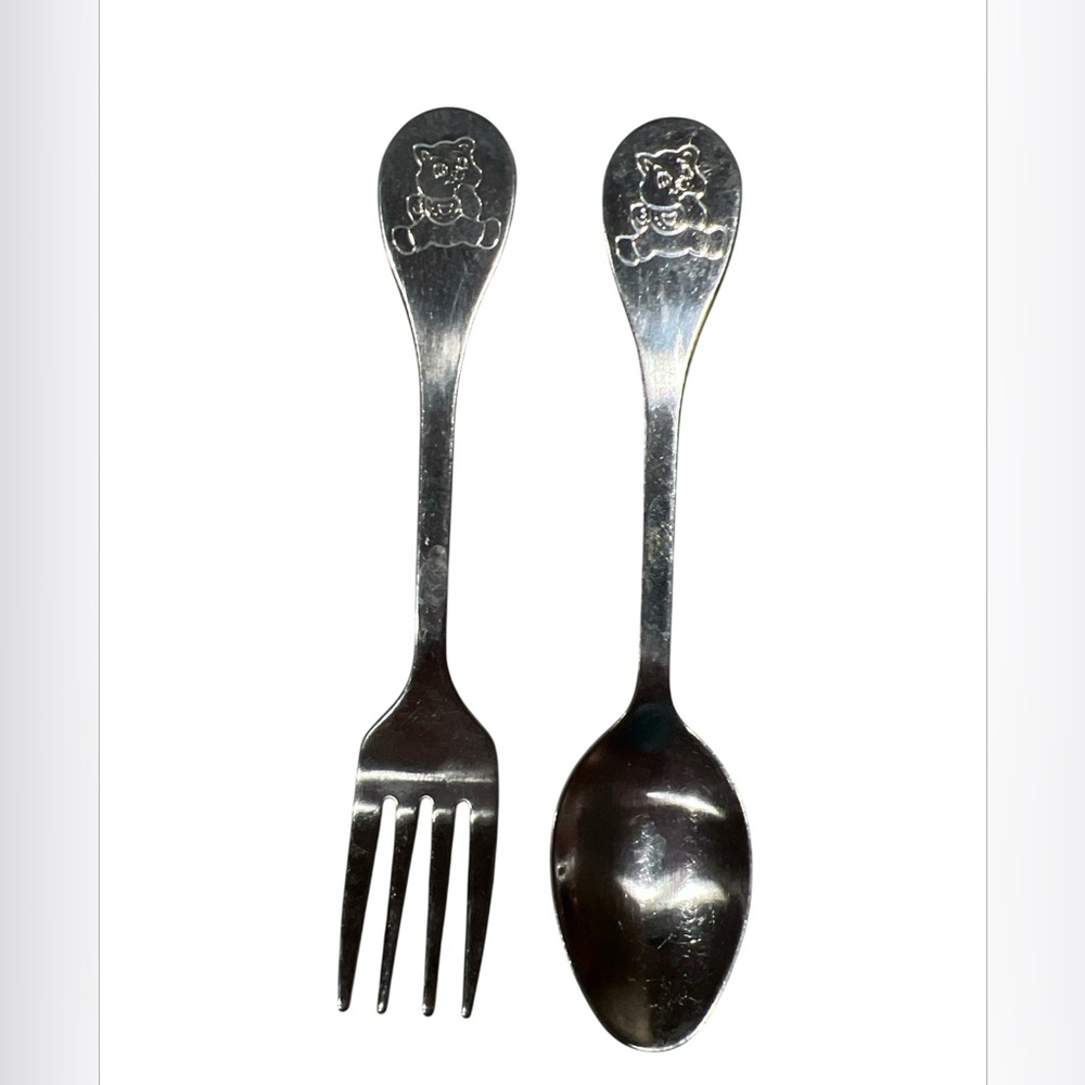 Vintage Tommee Tippee Stainless Child's Fork & Spoon